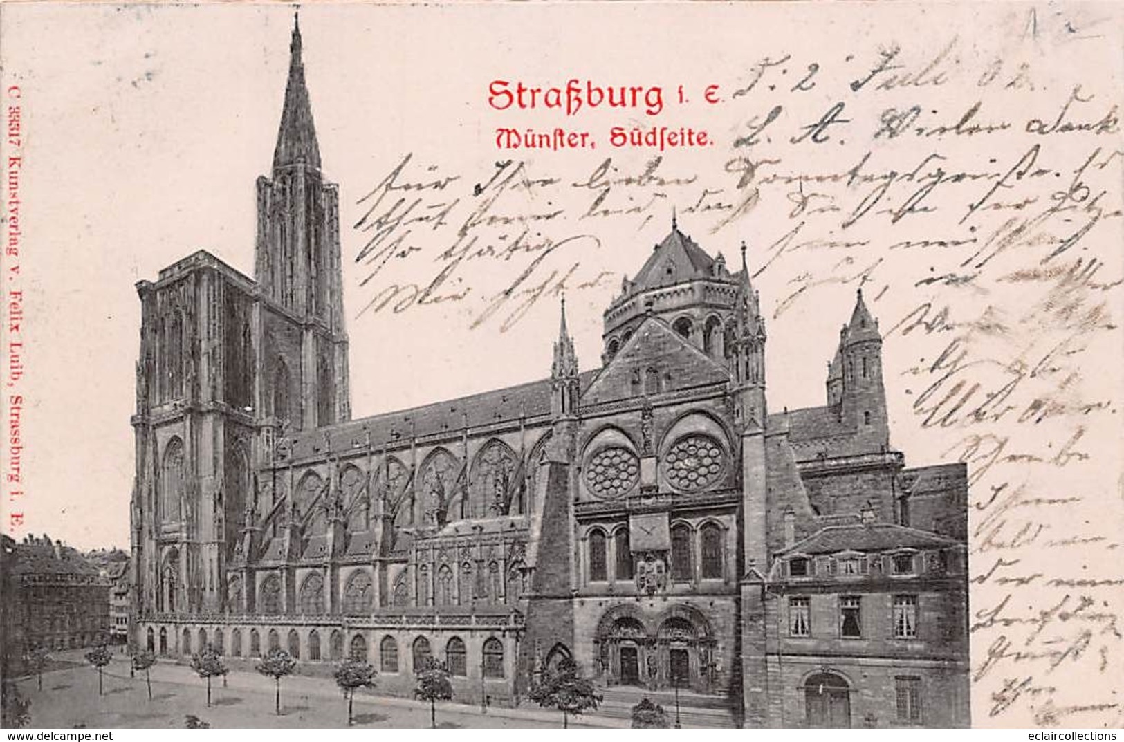 Strasbourg       67        Cathédrale  Gaufrée Et En Relief Sur Support épais     ( Voir Scan) - Strasbourg