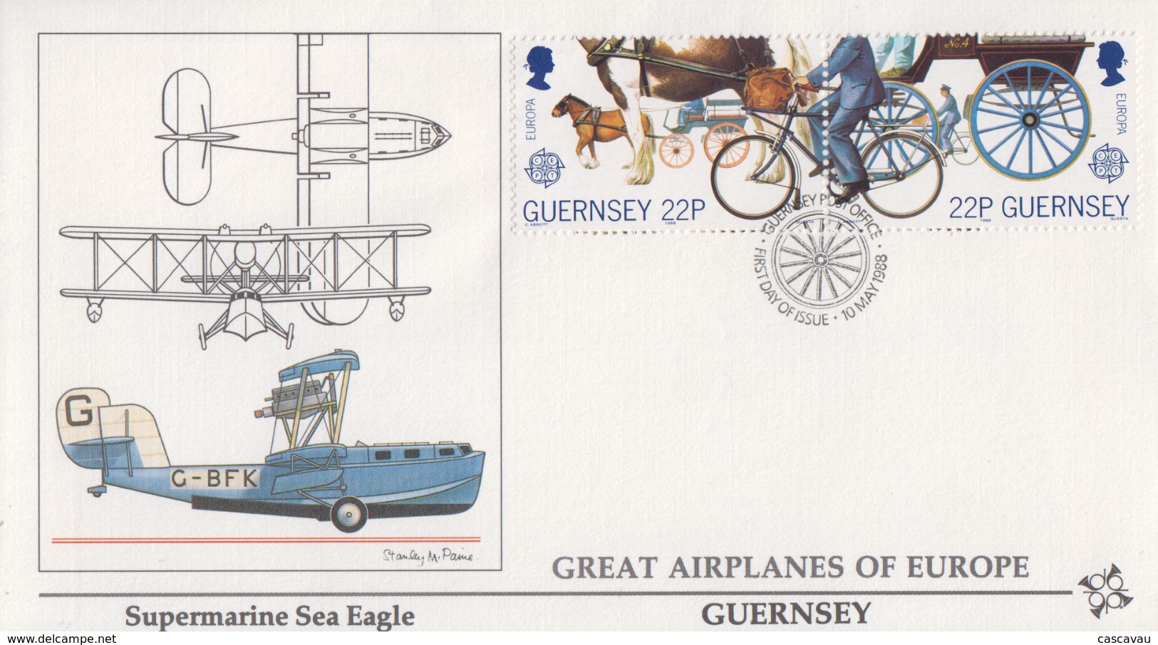 Enveloppe  FDC  1er  Jour   GUERNESEY    EUROPA    1988 - 1988