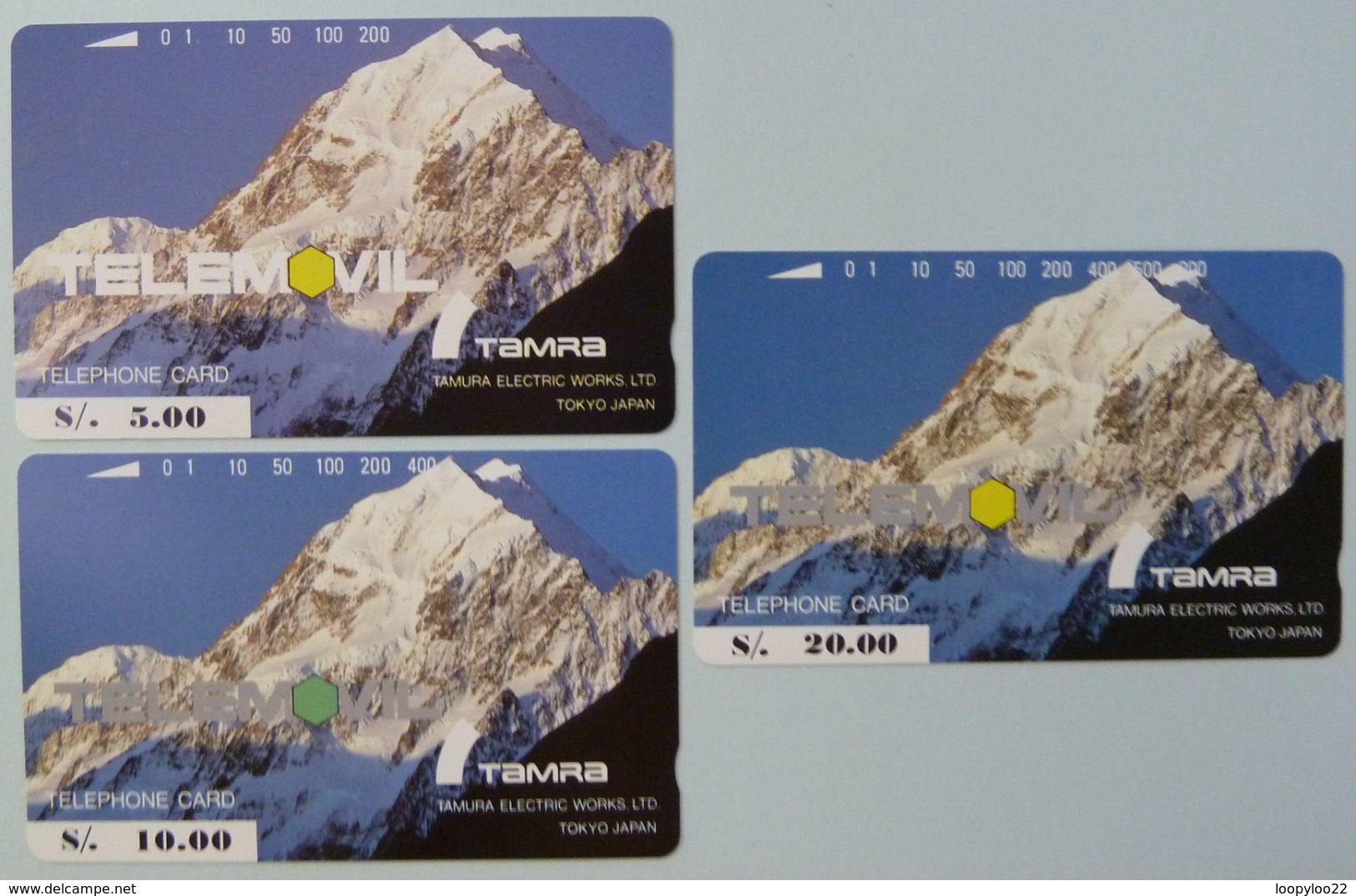 PERU - Tamura - 1st Field Test Set - 5, 10 & 20 Units - Mint - Perú