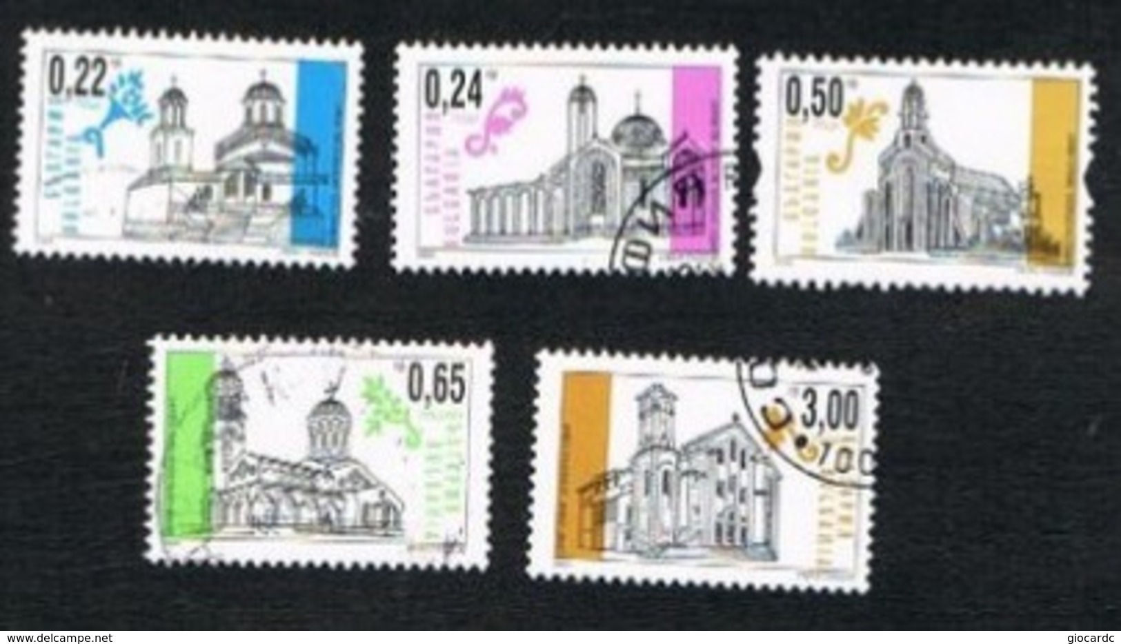 BULGARIA - SG 4327.4331  - 2000  CHURCHES  -  USED° - - Oblitérés