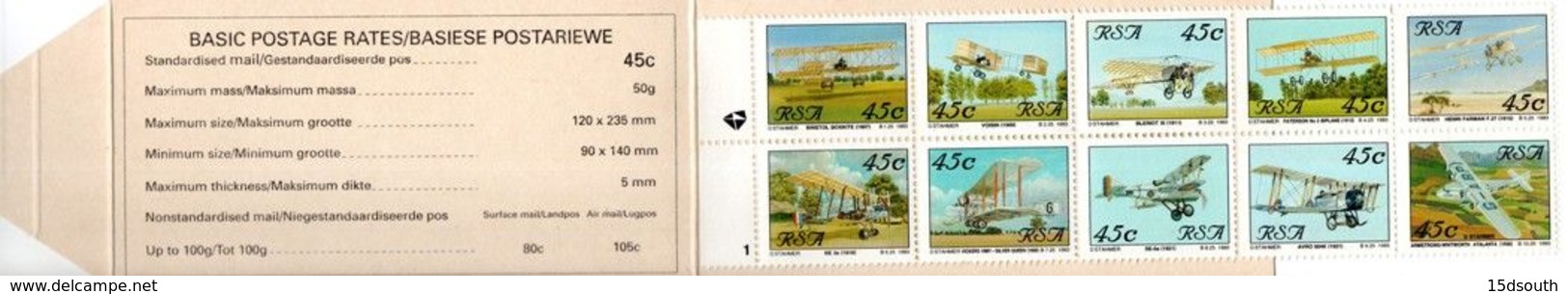 South Africa - 1993 Aviation Booklet Pane 1 (**) # SG SB24 - Postzegelboekjes