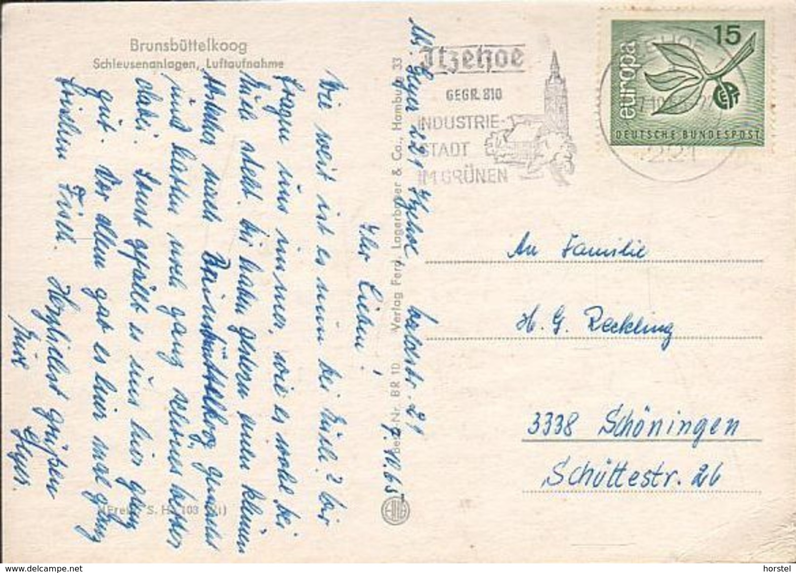 D-25541 Brunsbüttel - Brunsbüttelkoog - Schleusenanlagen - Frachter - Lastkahn - Luftaufnahme - Nice Stamp "Cept" - Brunsbuettel