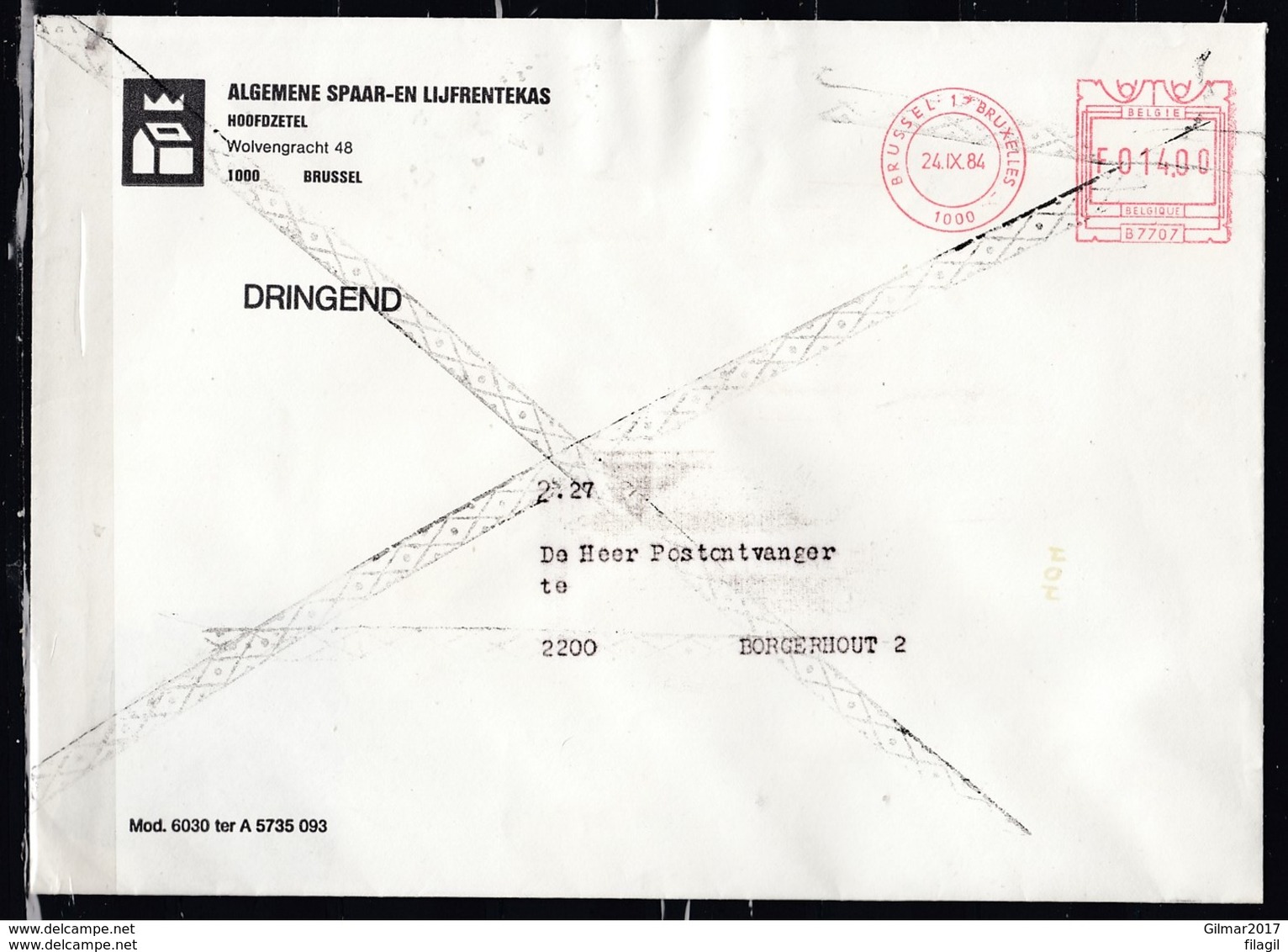 Brief Van Brussel 17 Bruxelles Naar Borgerhout Met Annulatie Stempels - 1980-1999