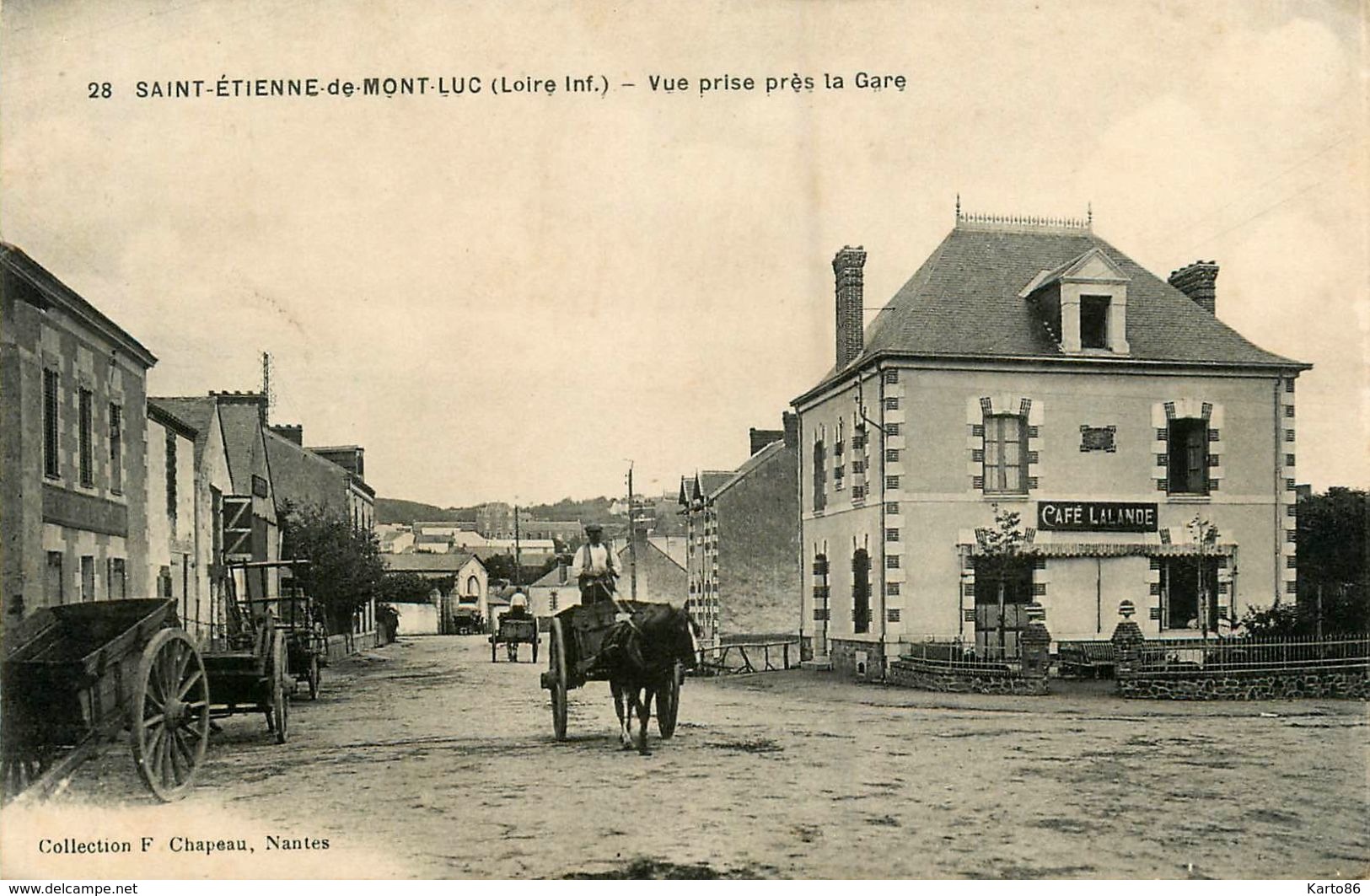 St Etienne De Montluc * Vue Prise De La Gare * Café LALANDE * Attelage - Saint Etienne De Montluc