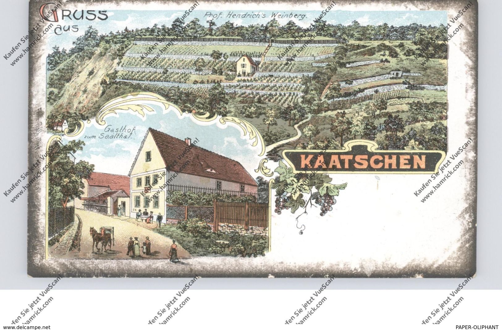 0-5321 GROSSHERINGEN - KAATSCHEN, LIthographie, Gasthof Zum Saalthal, Prof. Hendrich's Weinberg - Bad Sulza