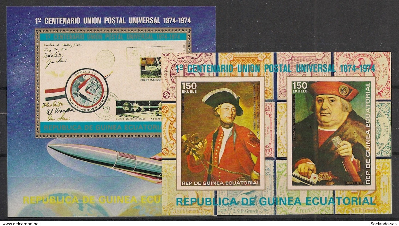 Guinée  équatoriale - 1974 - N°Mi. Bloc 109 à 110 - UPU - Neuf Luxe ** / MNH / Postfrisch - Guinée Equatoriale