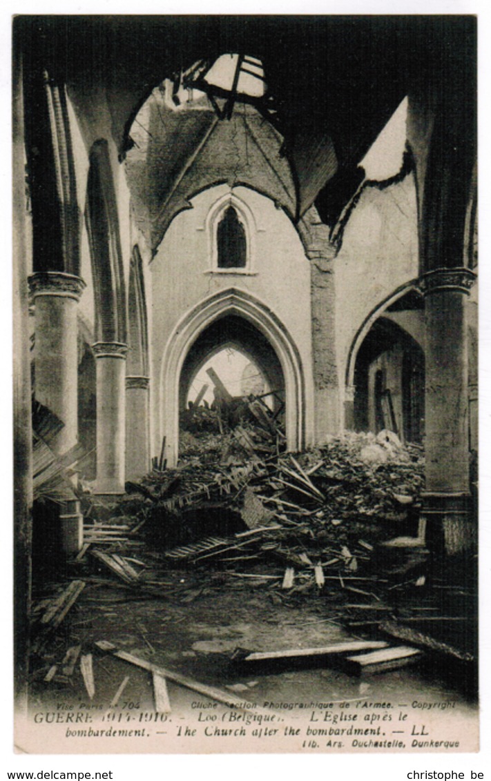 Lo, Loo, L'Eglise Apres Le Bombardement (pk67454) - Lo-Reninge