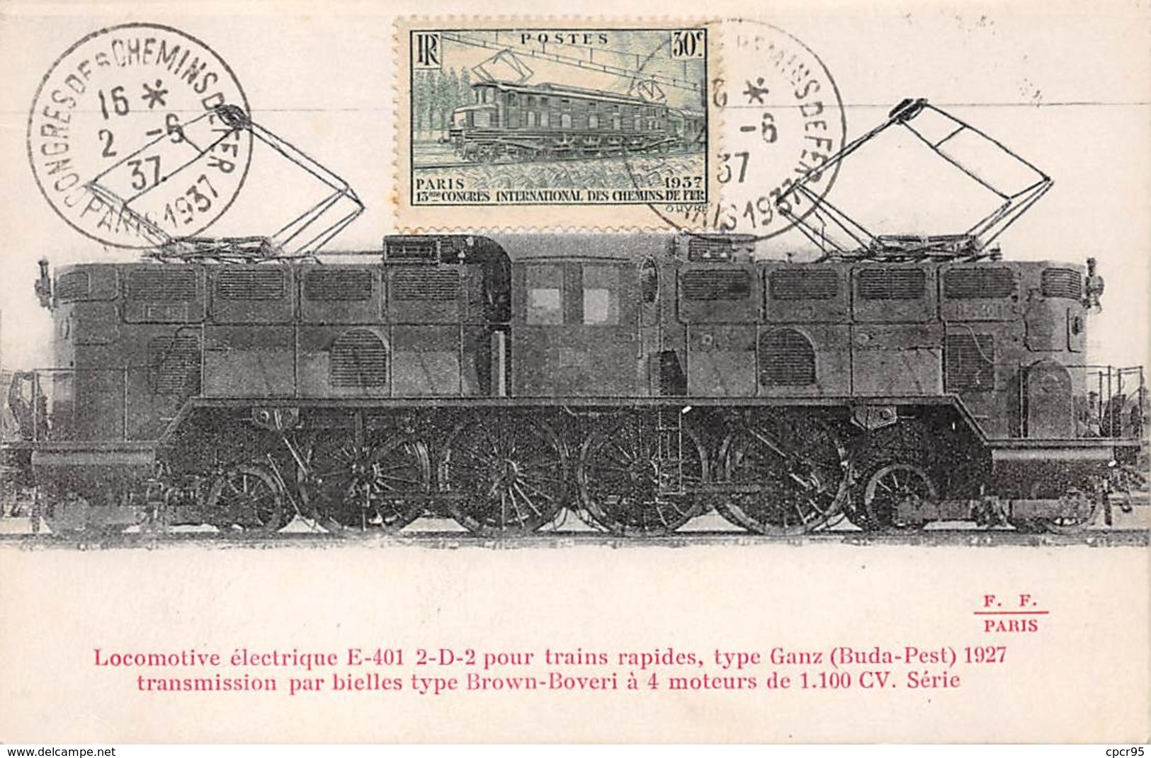 FRANCE .CARTE MAXIMUM. N°207854. 1937. Cachet EPERNAY. Locomotive Electrique - 1930-1939