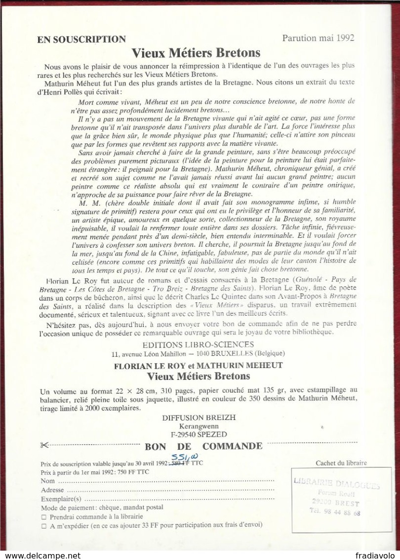 Mathurin Méheut - Bon De Souscription - 2 Tirés à Part - 4 Pages - Camaret - Saint-Malo - Programmes