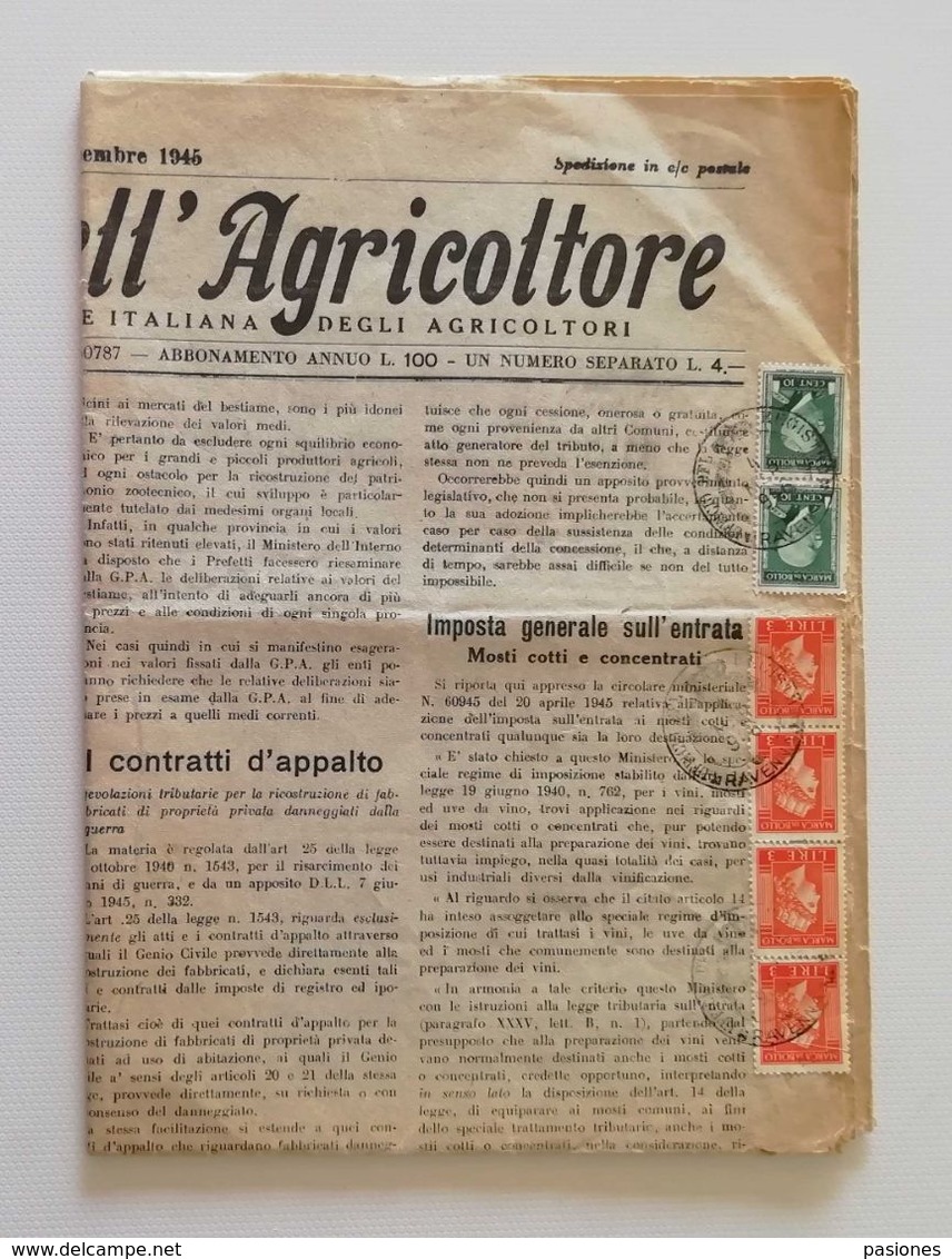 Corriere Dell'Agricoltura Dicembre 1945 - Fiscale Zegels