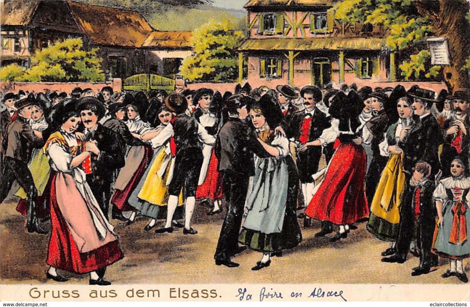 Non Localise. Divers Alsace      67       Une Foire En Alsace  Carte Gaufrée    ( Voir Scan) - Andere & Zonder Classificatie