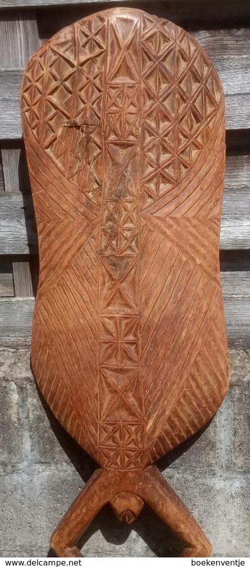 Ceremonieschild In De Vorm Van Een Kever Van De Bongostam Uit Soedan (Stad Tonye) - Bouclier De Cérémonie Bongo Soudan - Art Africain