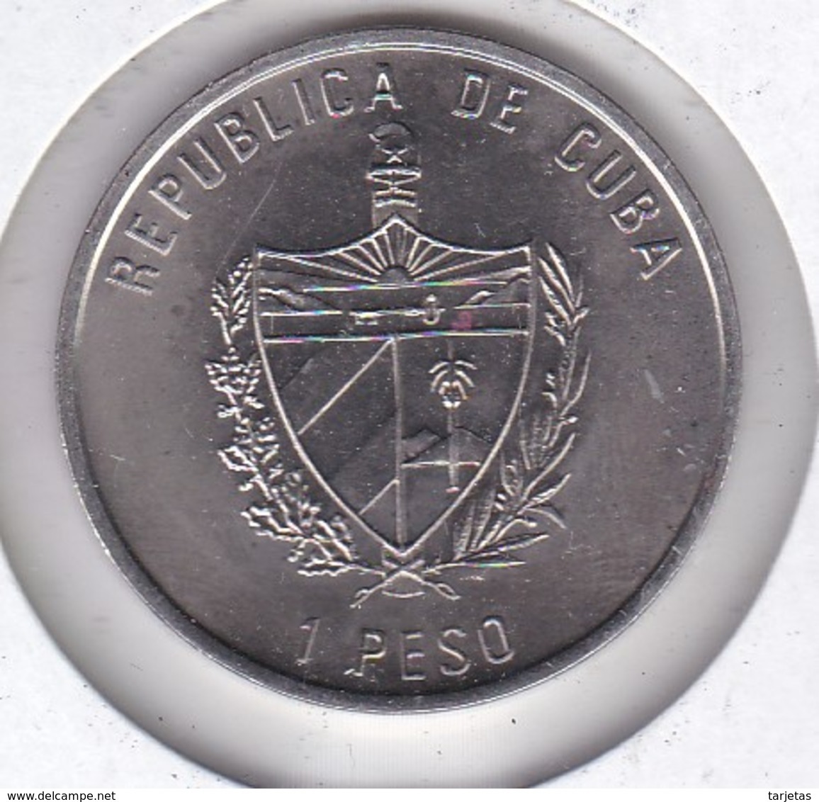 MONEDA DE CUBA DE 1 PESO DEL AÑO 1997 FLORA CARIBE - FLOR-FLOWER (COIN) NUEVA-MINT - Cuba