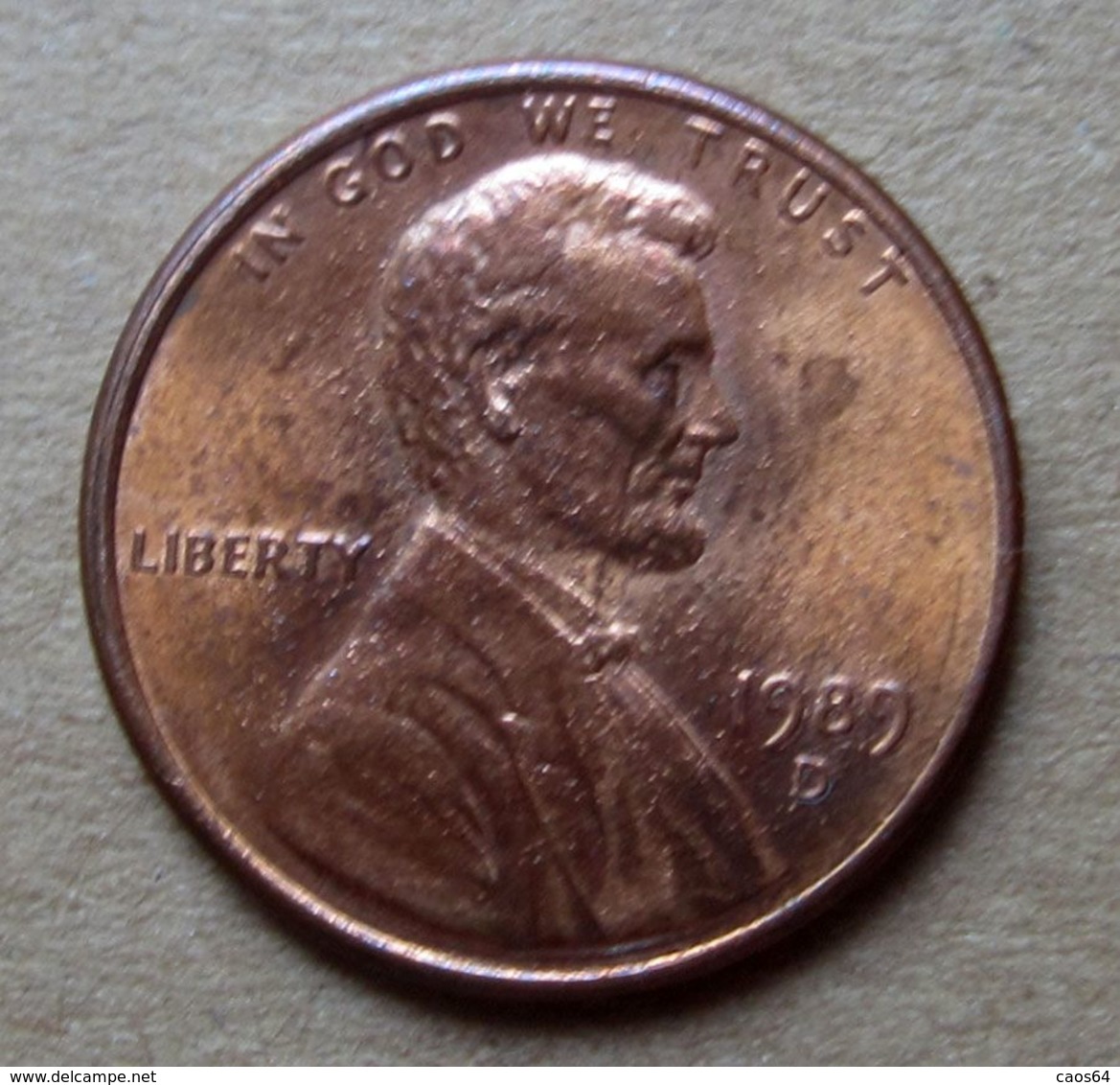 1989 D - STATI UNITI  USA One Cent - Lincoln  - Circolata - 1959-…: Lincoln, Memorial Reverse