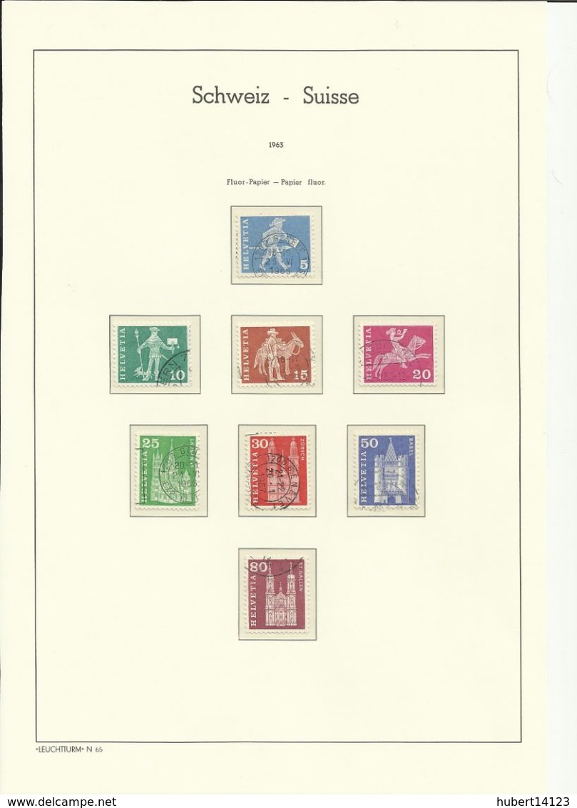 SUISSE N° 643 à 648 655 651 Papier Fluor 1963 - Other & Unclassified