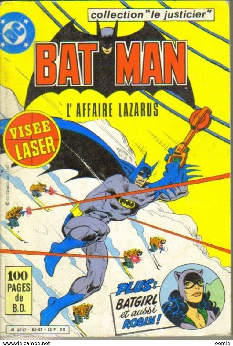 BATMAN  COLLECTION JUSTICIER   °°°°°    L  AFFAIRE LAZARUS - Batman