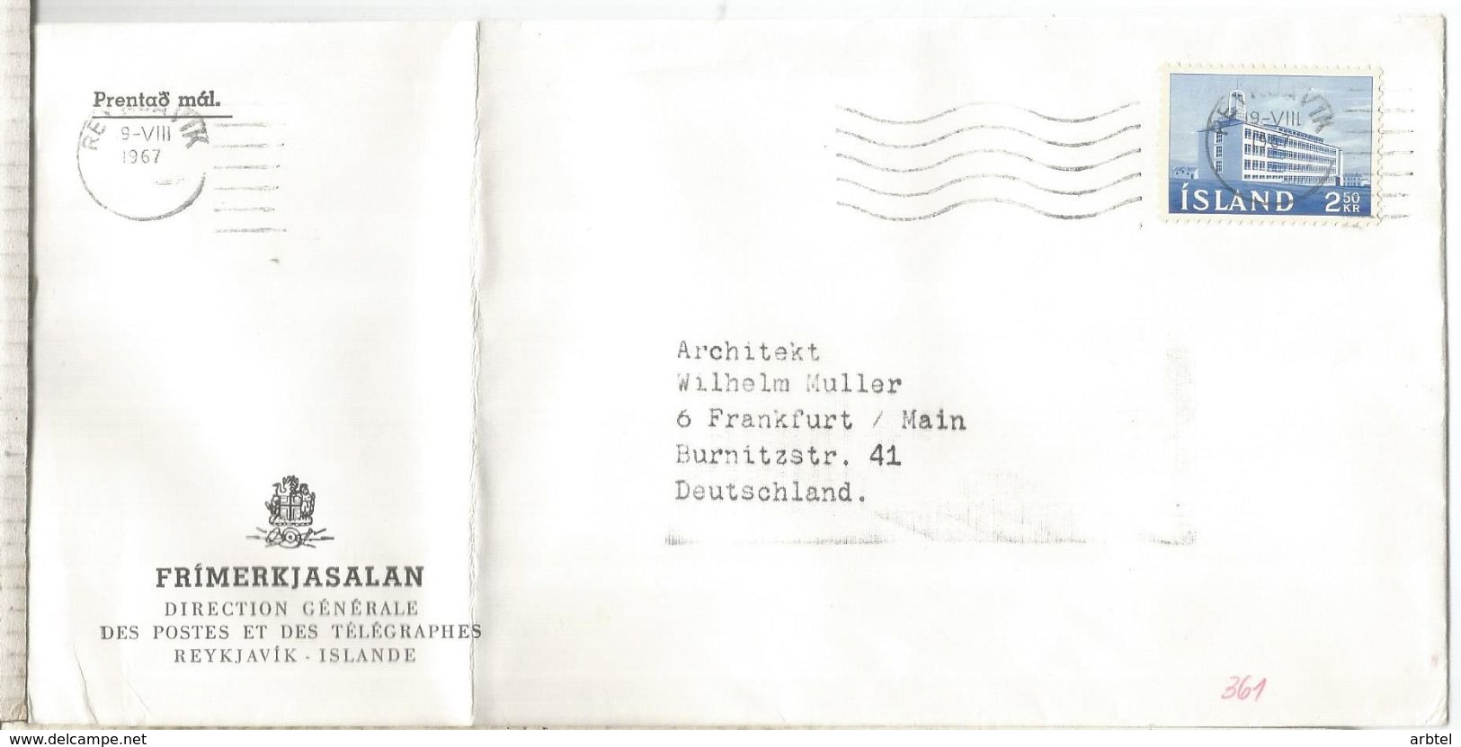 ISLANDIA ISLAND ICELAND CC ARQUITECTURA DOBLADA - Lettres & Documents