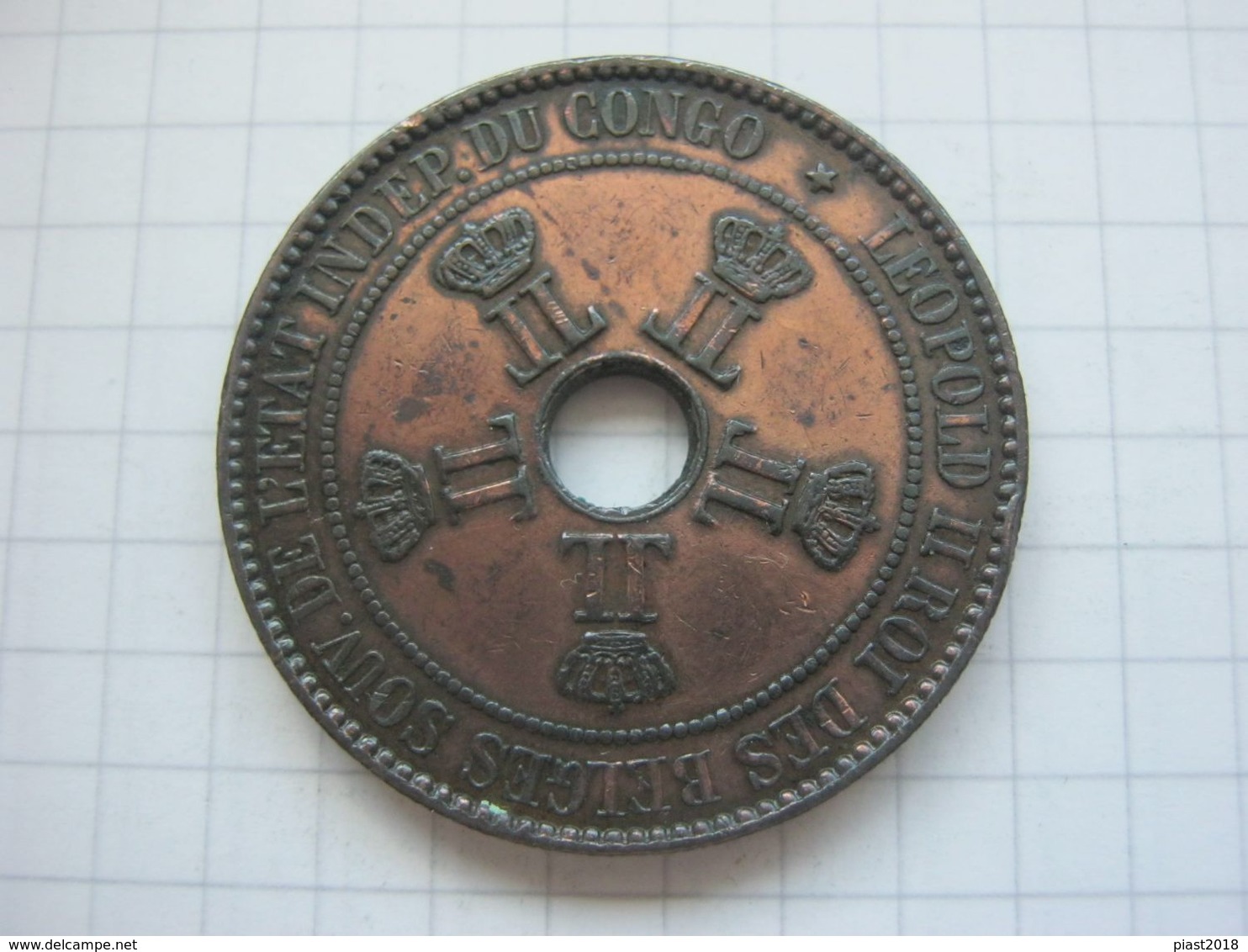 Congo Belgian , 10 Centimes 1888 - 1885-1909: Leopold II