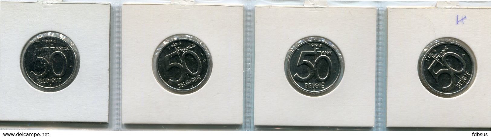 1994 ALBERT II - 50 Fr - 2 Stuks NL + 2 Stuks FR  -  Cote EURO  11.00        REF 915 - 50 Francs