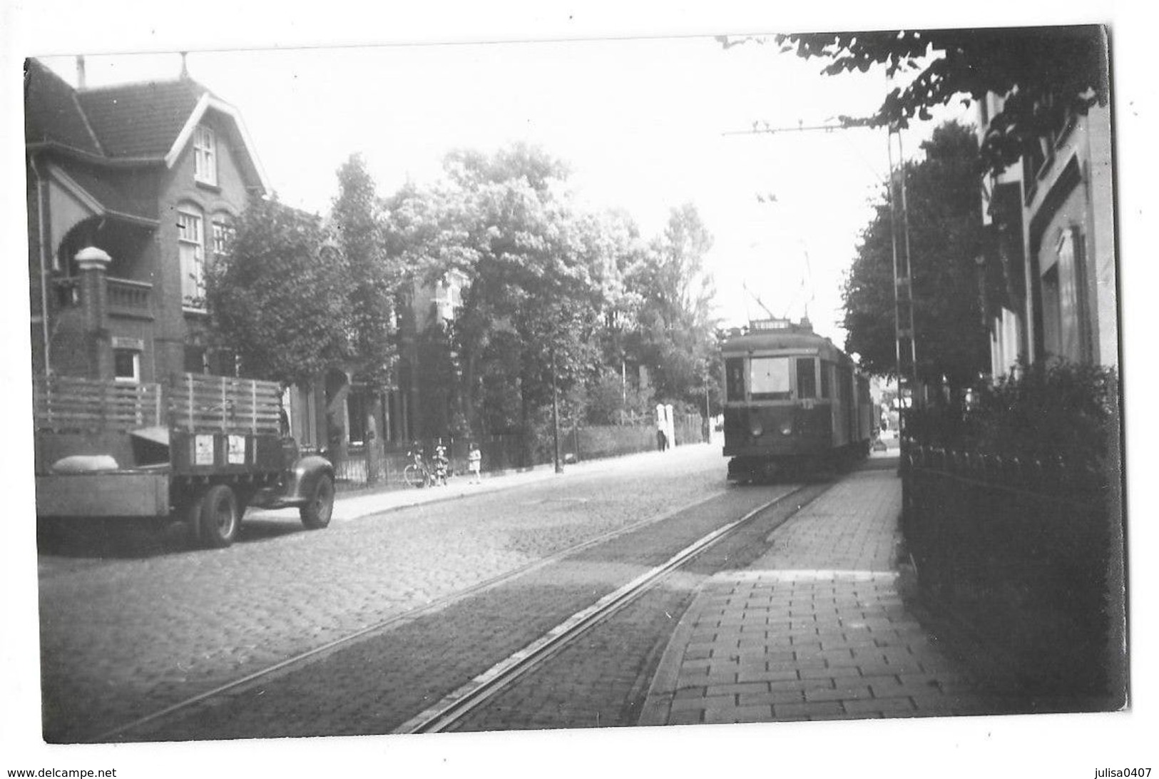LISSE (Pays Bas) Photographie Format CPA  Tramway électrique 1948 - Lisse