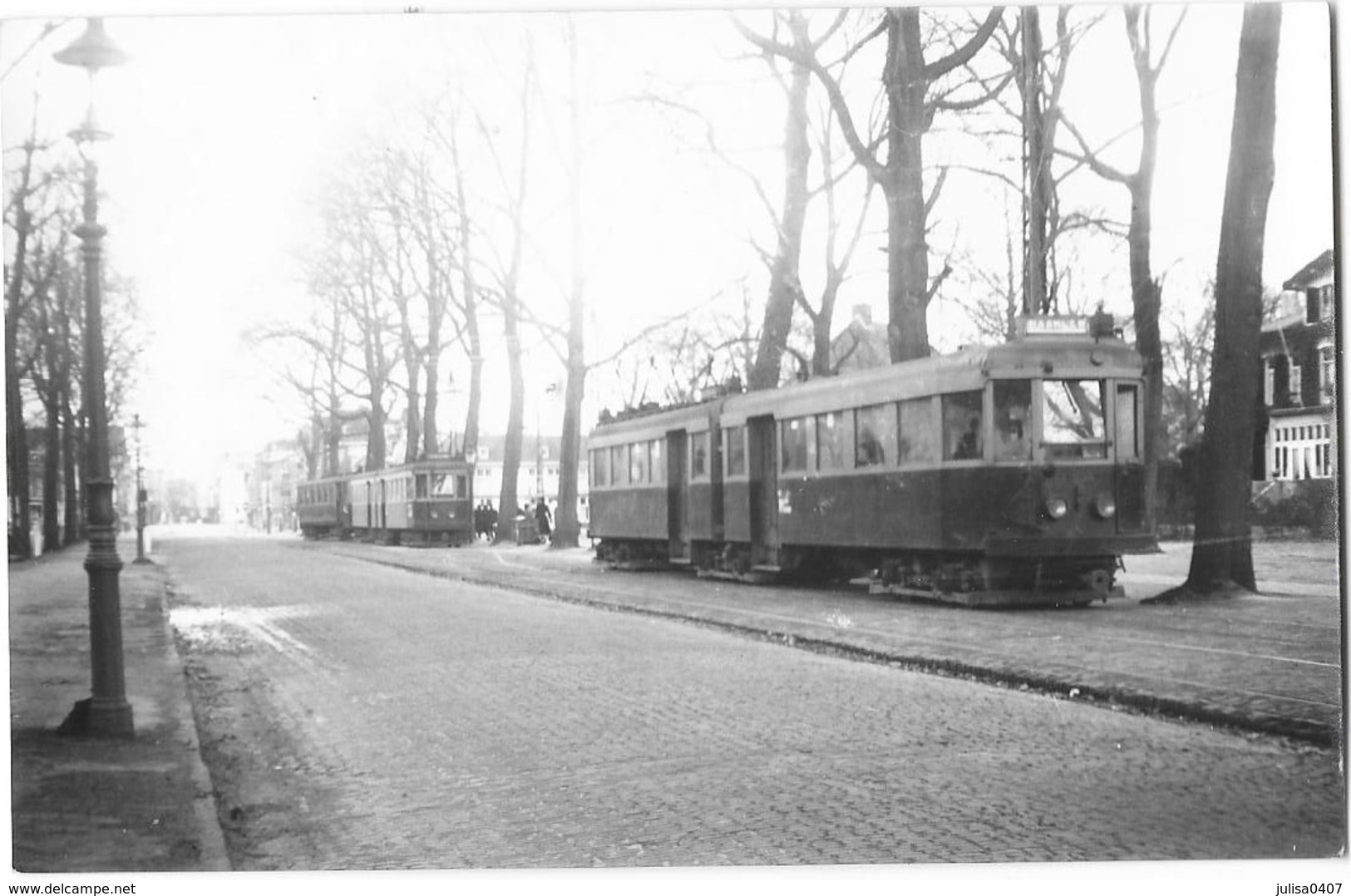 HAARLEM DREEF  (Pays Bas) Photographie Format CPA  Tramway électrique 1949 - Haarlem