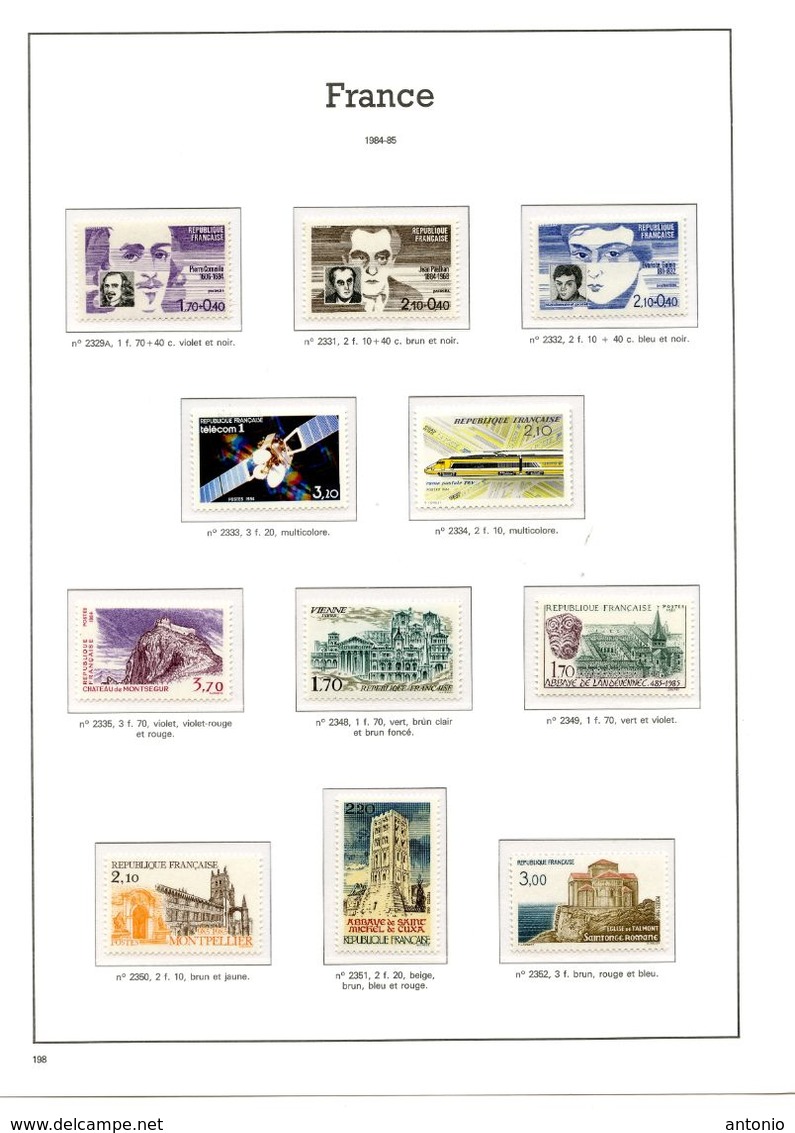 FRANCE ANNEES 1984/1985 - 11 TIMBRES NEUFS** - 50 % FACIALE APRES CONVERSION FRANCS/EUROS - Unused Stamps