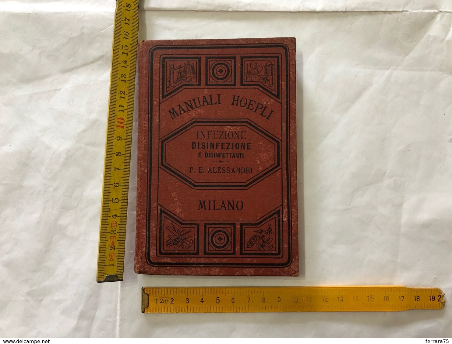 HOEPLI MANUALE INFEZIONE DISINFEZIONE E DISINFETTANTI 1884 P.E. ALESSANDRI - Libri Antichi