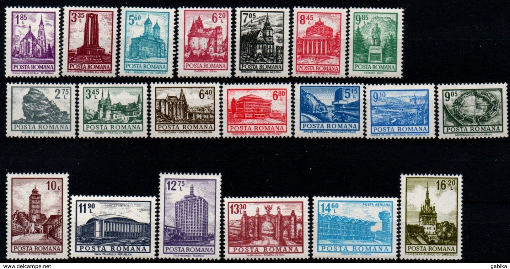 Romania 1972, Scott 2353-2371 & C193, MNH, Monuments, Architecture - Unused Stamps