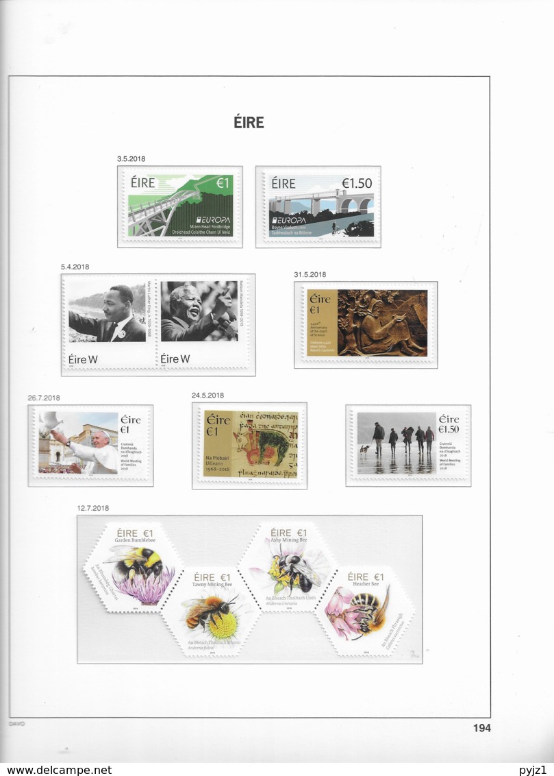 2018 MNH Ireland Year Collection According To DAVO Album . - Full Years