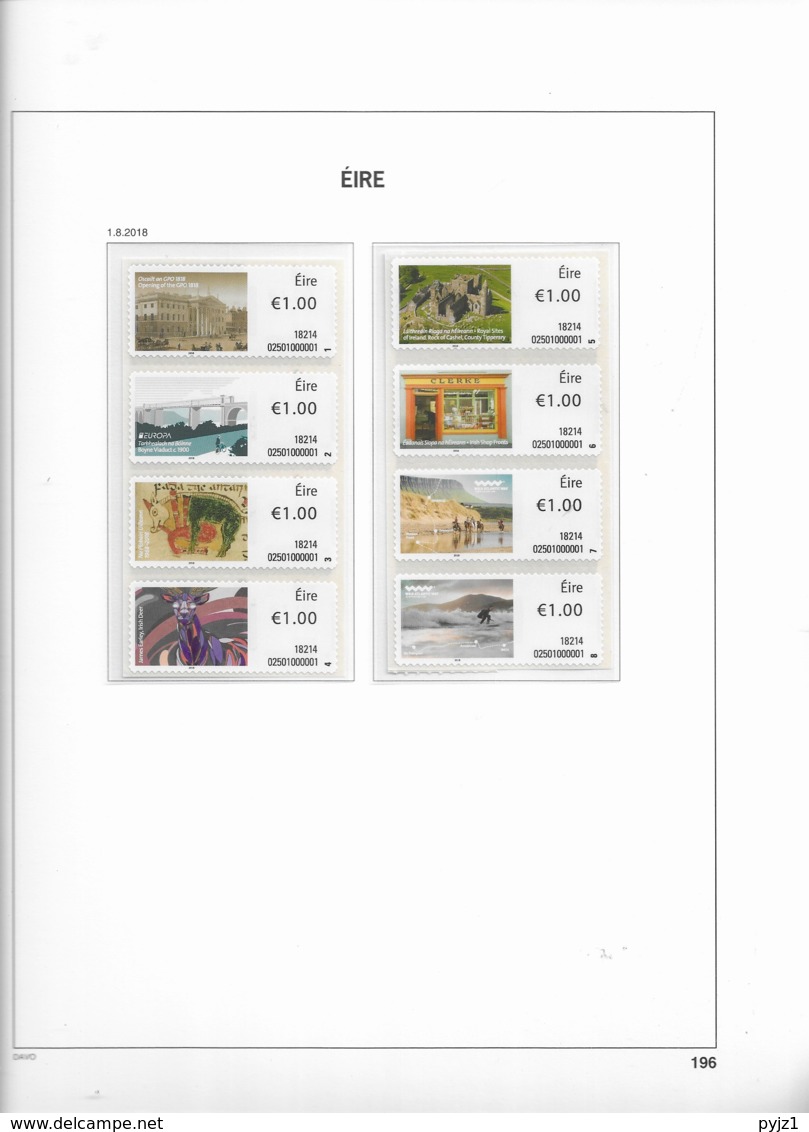2018 MNH Ireland Year Collection According To DAVO Album . - Années Complètes