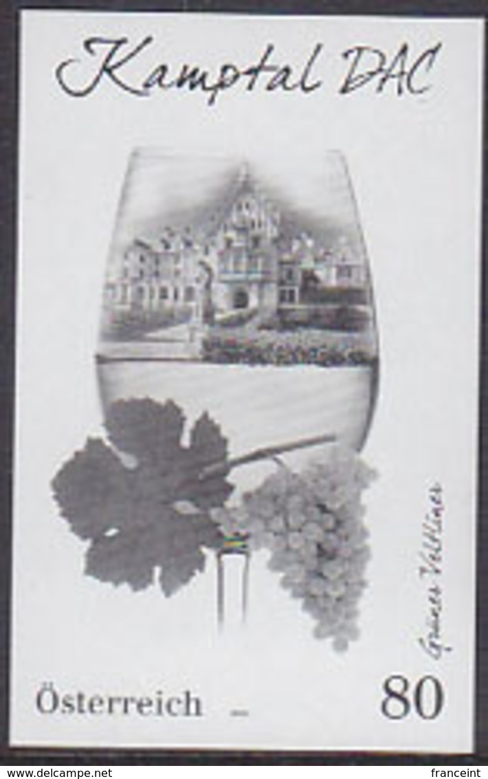 AUSTRIA (2019) Glass Of Wine. Black Print. Kamtal Region. - Essais & Réimpressions