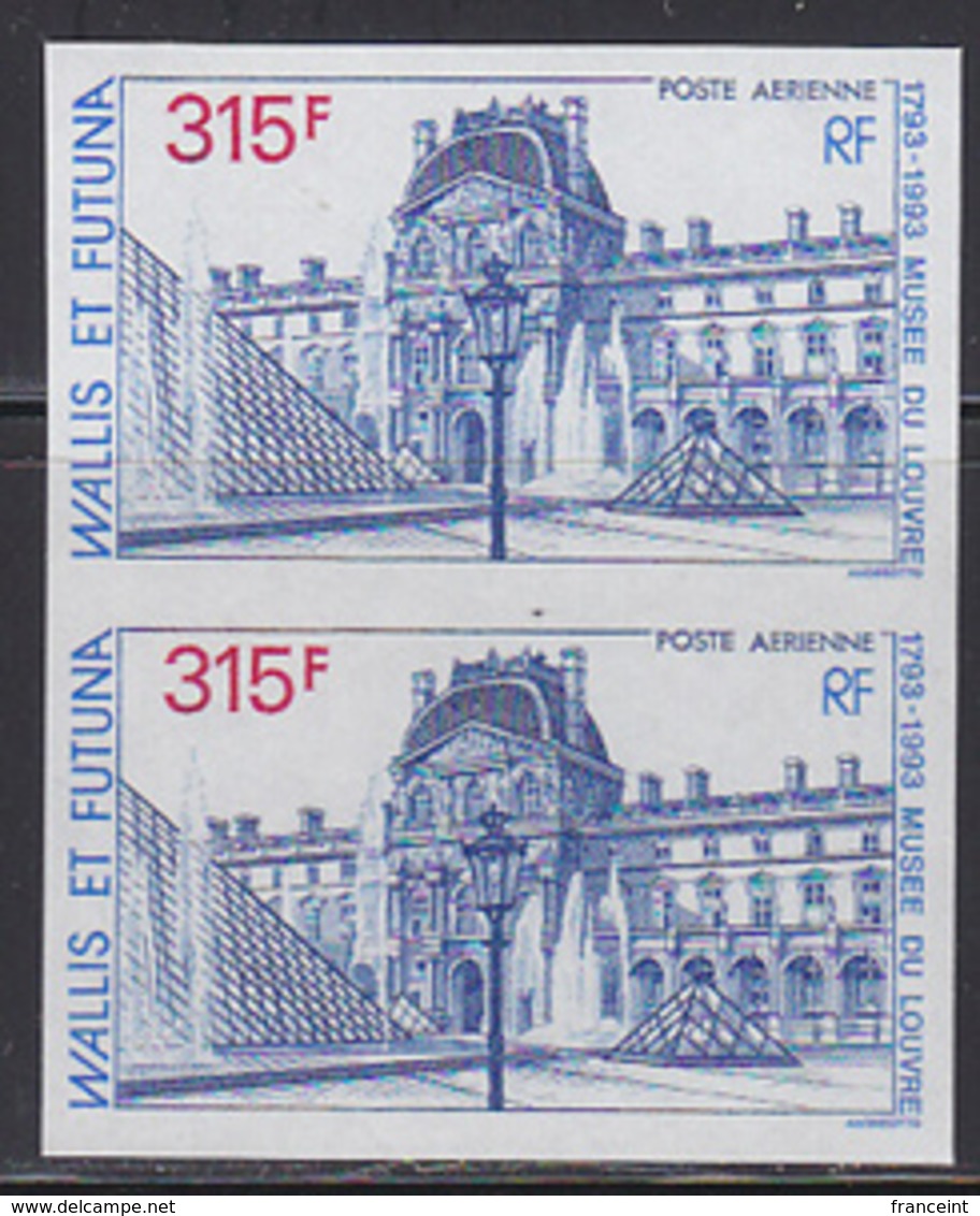 WALLIS & FUTUNA (1993) Louvre Museum. Imperforate Pair. Scott No C172, Yvert No PA176. - Imperforates, Proofs & Errors