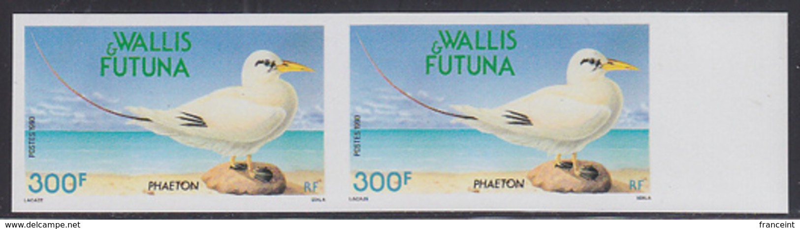 WALLIS & FUTUNA (1990) Phaeton. Imperforate Pair. Scott No 393, Yvert No 398. - Imperforates, Proofs & Errors