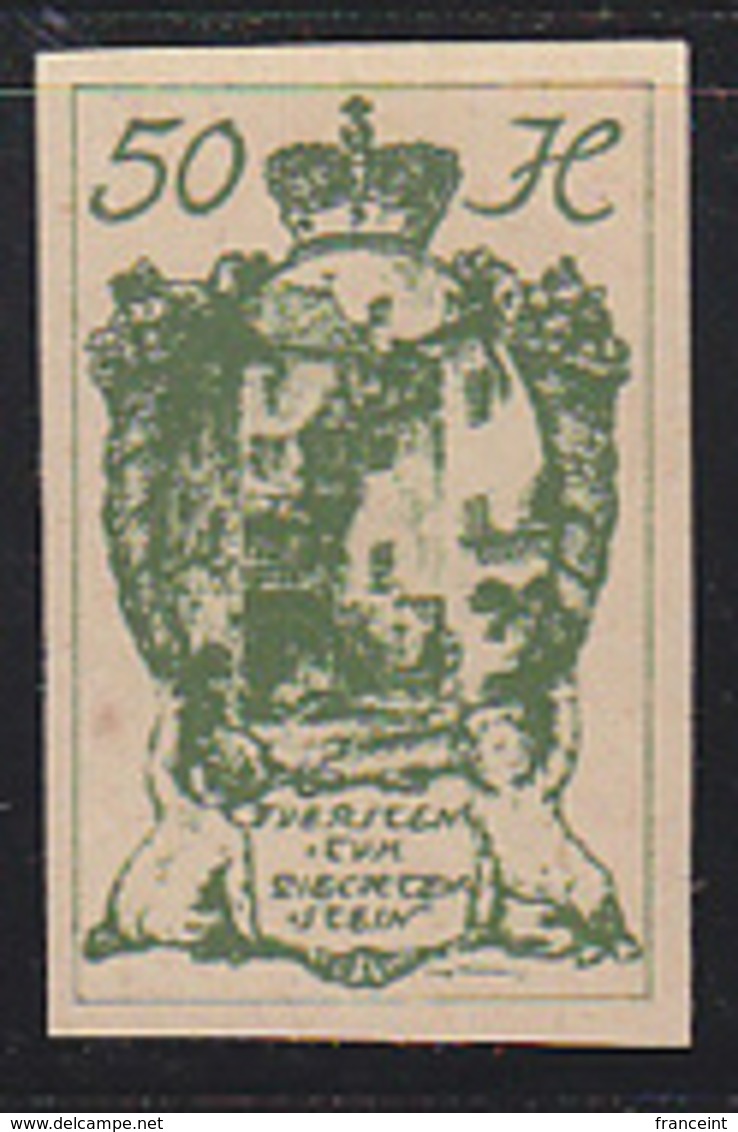 LIECHTENSTEIN (1920) Coat Of Arms. Imperforate Trial Color Proof In Dark Green. Scott No 35. - Prove E Ristampe