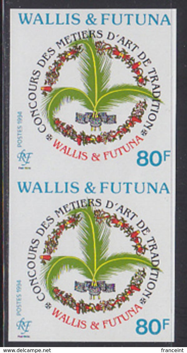 WALLIS & FUTUNA (1994) Arts & Crafts. Imperforate Pair. Scott No 454, Yvert No 462. - Imperforates, Proofs & Errors