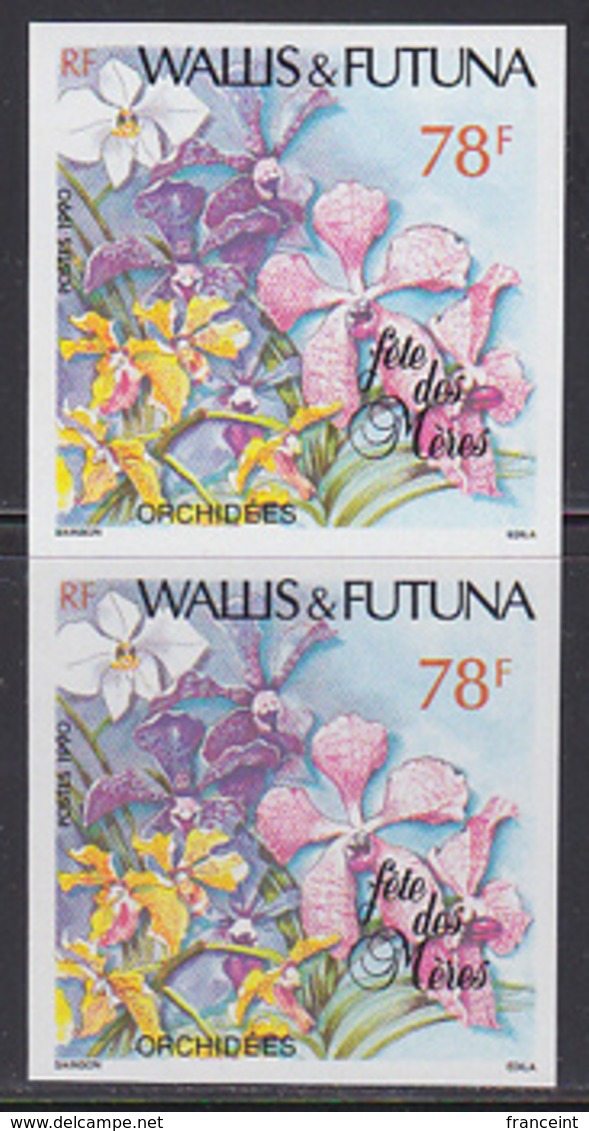 WALLIS & FUTUNA (1990) Orchids. Imperforate Pair. Scott No 392, Yvert No 397. - Imperforates, Proofs & Errors