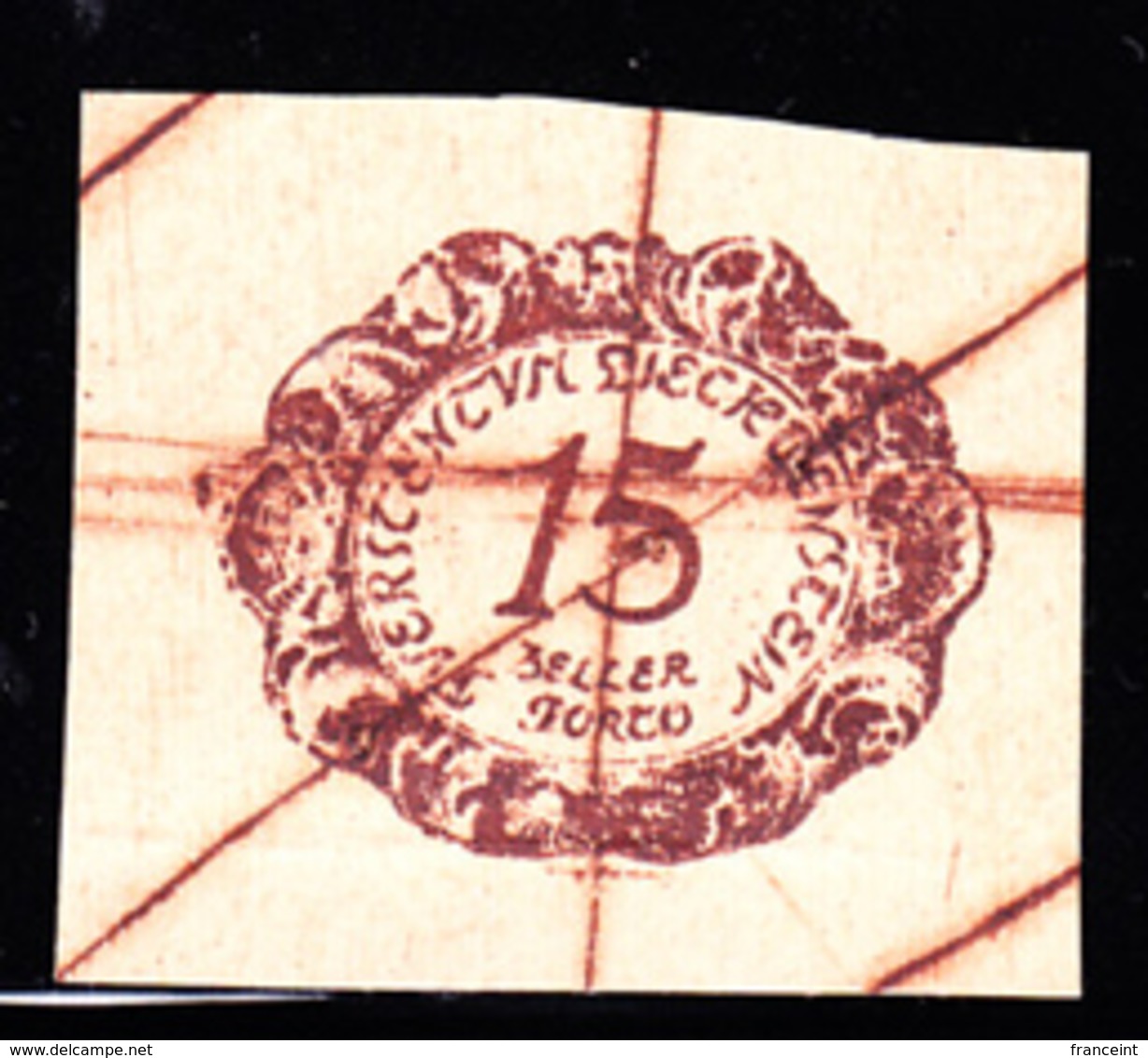 LIECHTENSTEIN (1920) 15h Value Printed From Defaced Plate. Scott No J3. Very Rare! - Proofs & Reprints