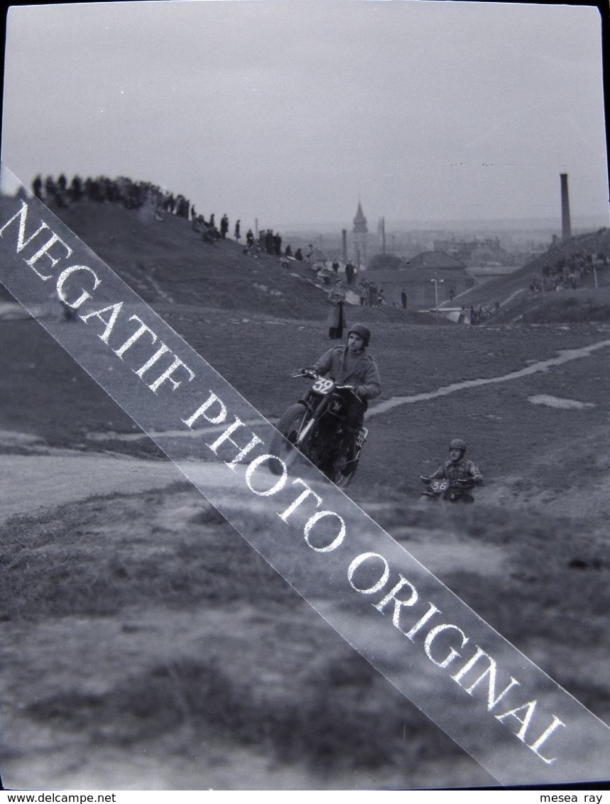 NEGATIF PHOTO Moto Cross De Montreuil Sous Bois 93 Les Buttes Seine Saint-Denis Motocyclette Terrot BSA Norton Peugeot ? - Cars