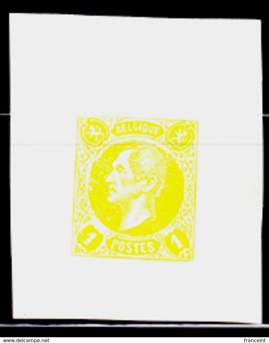 BELGIUM (1865) King Leopold I. Imperforate Essay Of 1c Stamp. - Non Classés
