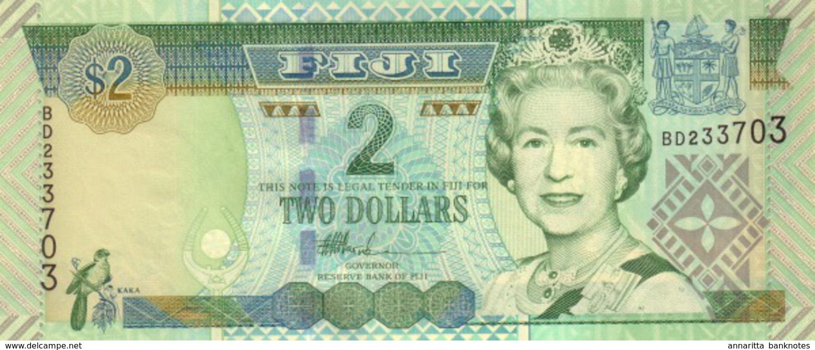 FIJI 2 DOLLARS ND (2002) P-104 UNC  [FJ515a] - Figi