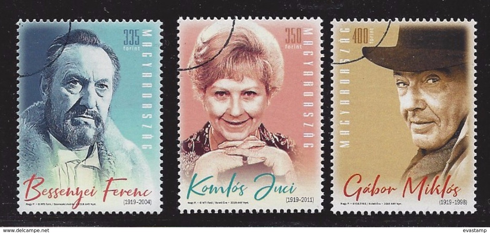 HUNGARY - 2019.Specimen Cpl.Set - Famous Hungarian Actors/Centenary Of The Birth Of F.Bessenyei, Juci Komlós, M.Gábor - Essais, épreuves & Réimpressions