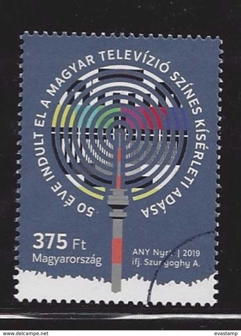 HUNGARY - 2019. Specimen - Hungarian TV’s Colour Experimental Broadcast, 50th Anniversary  / Monoscope / TV Transmitter - Proofs & Reprints