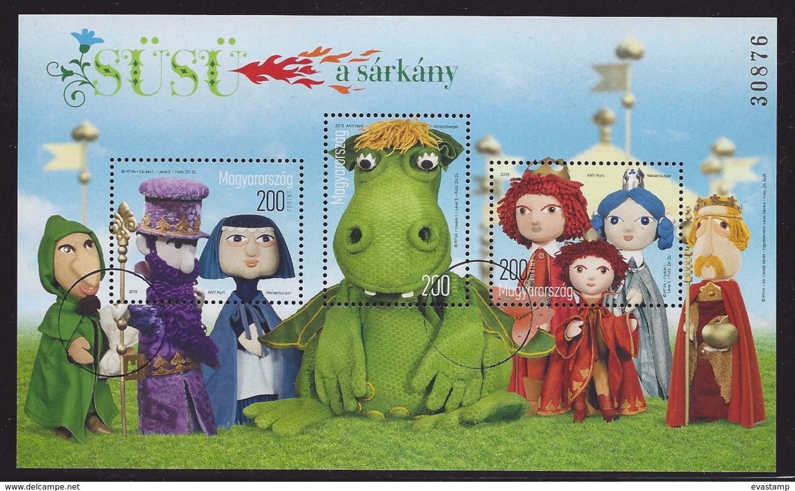 HUNGARY - 2019. Specimen S/S - Fairy Tales / Süsü The Dragon / Animated Television Series  Mi.:Bl.433. - Essais, épreuves & Réimpressions