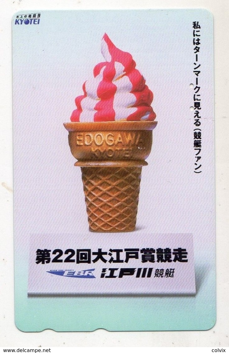 TELECARTE JAPON ICE CREAM GLACE Edogawa Kyotei Boat Race - Alimentación