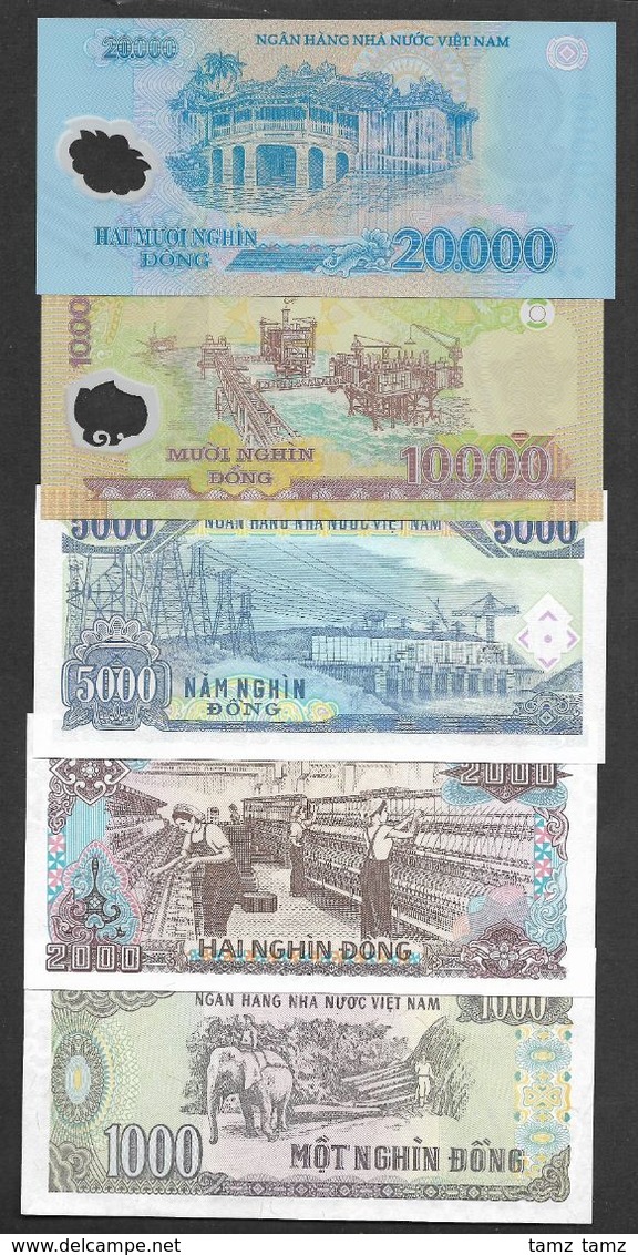 Set Vietnam 1000 2000 5000 10000 20000 Dong Mixed Year UNC - Viêt-Nam