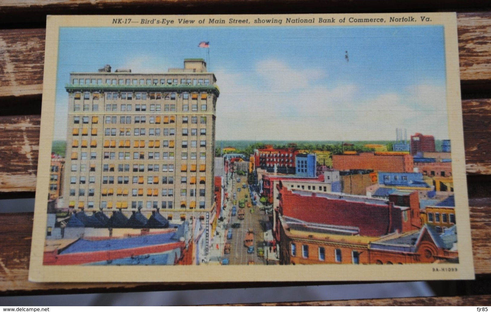 NORFOLK BIRD S EYE VIEW OF MAIN ST SHOWING NATIONAL BANK OF COMMERCE - Norfolk