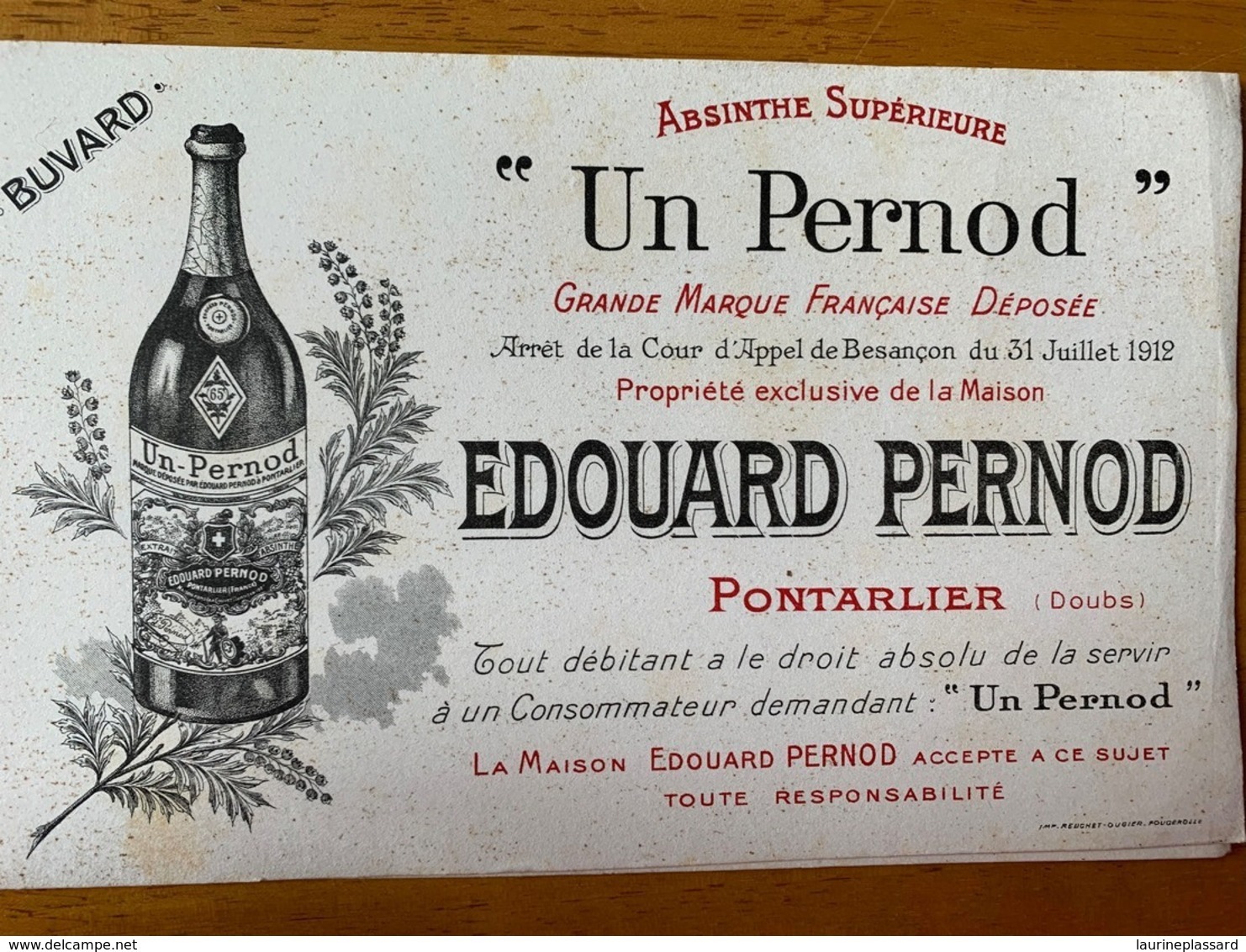 2 BUVARDS EDOUARD PERNOD - Drank & Bier