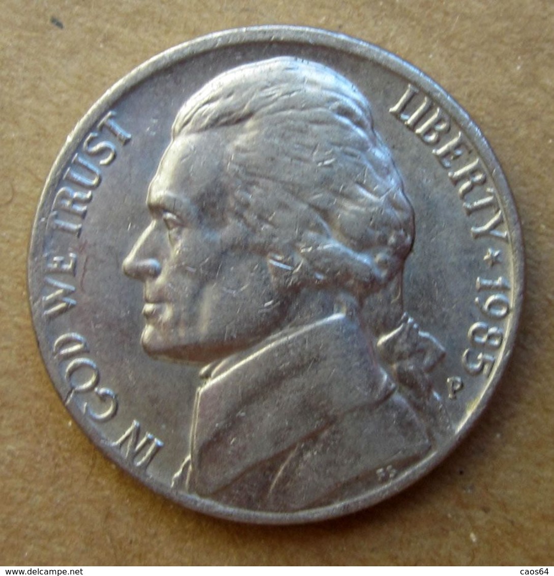 1985 P - STATI UNITI  USA Five Cent - Jefferson - Circolata - 1938-…: Jefferson