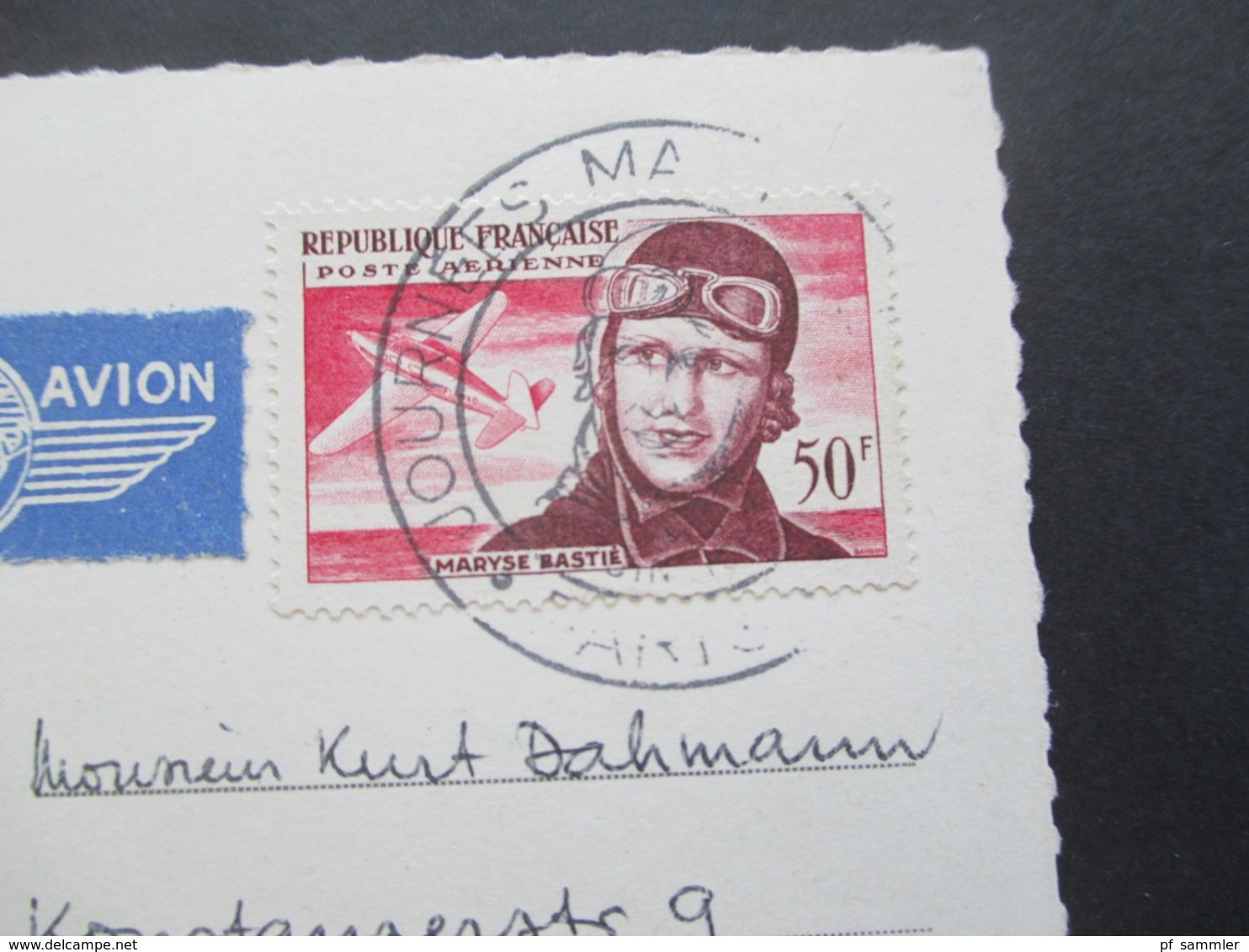 Frankreich 1955 AK Das Flugzeug Von Maryse Bastie Per Luftpost Nach Berlin Gesendet. Sonderstempel Paris - Airplanes