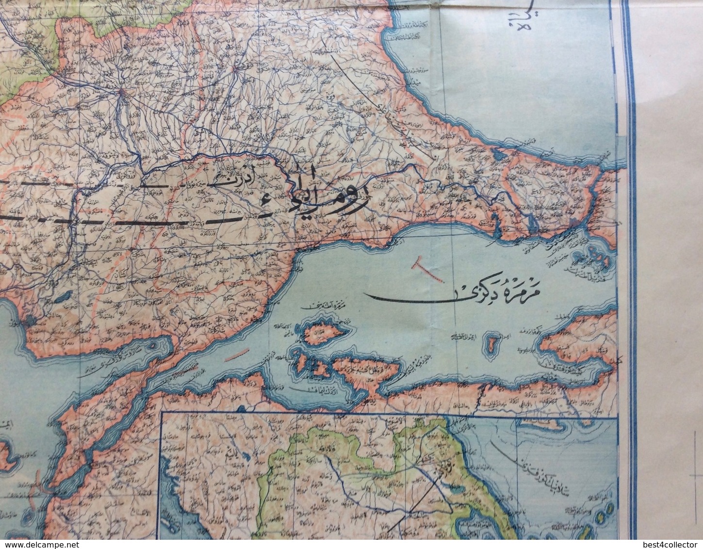 Ottoman Map  Constantinople- Balkan's- Egea See. 96 X 68 Cm. - Cartes Géographiques